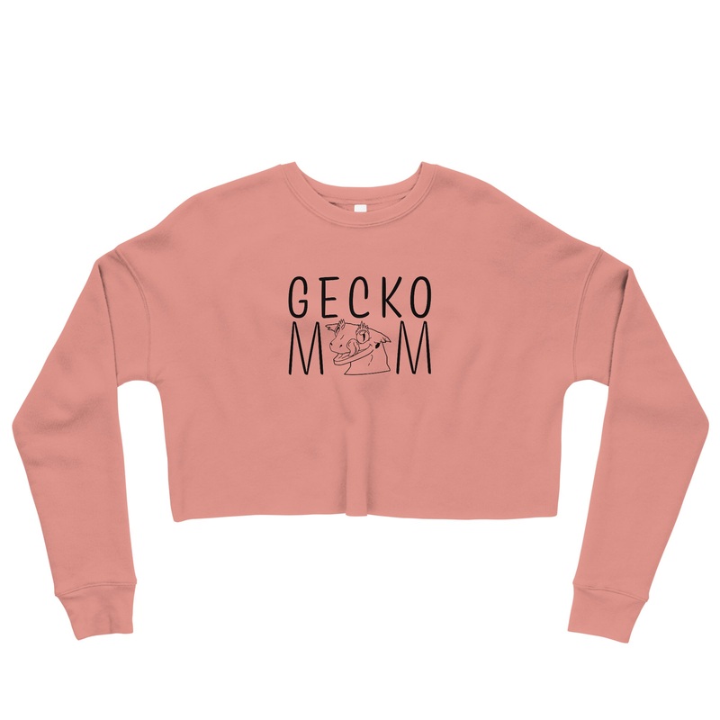 Crested Gecko Mom Crop Sweatshirt Mauve S