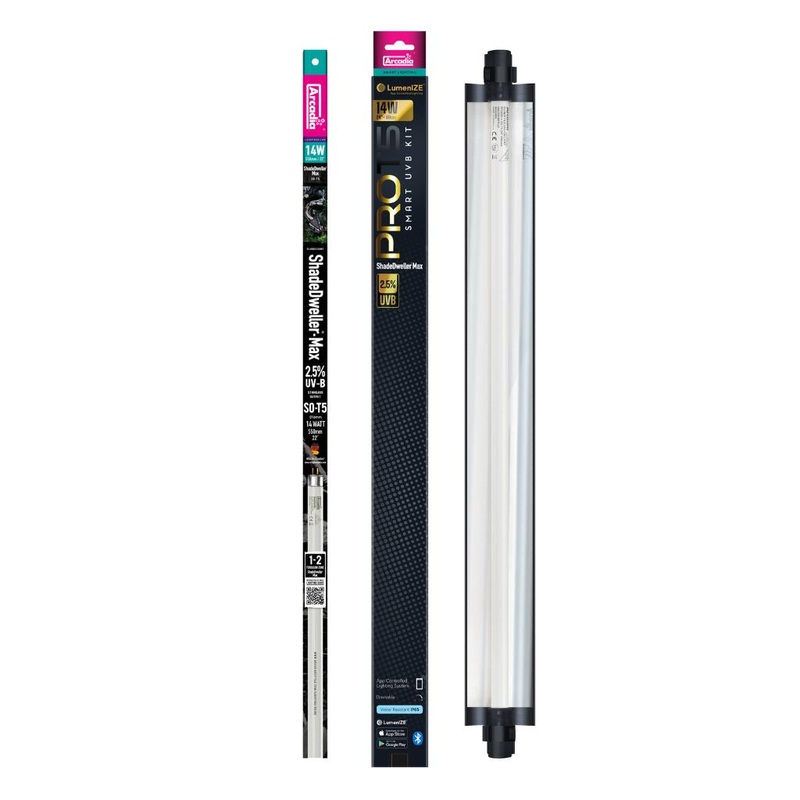 Arcadia LumenIZE Pro T5 UVB Kit, ShadeDweller Max 2.5% UV-B, 14 Watt – 24″