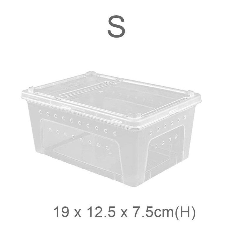 Hinged Lid Reptile Stackable Box (Transparent) XS size 13.5 X 8.5 X 6.5cm(H)
