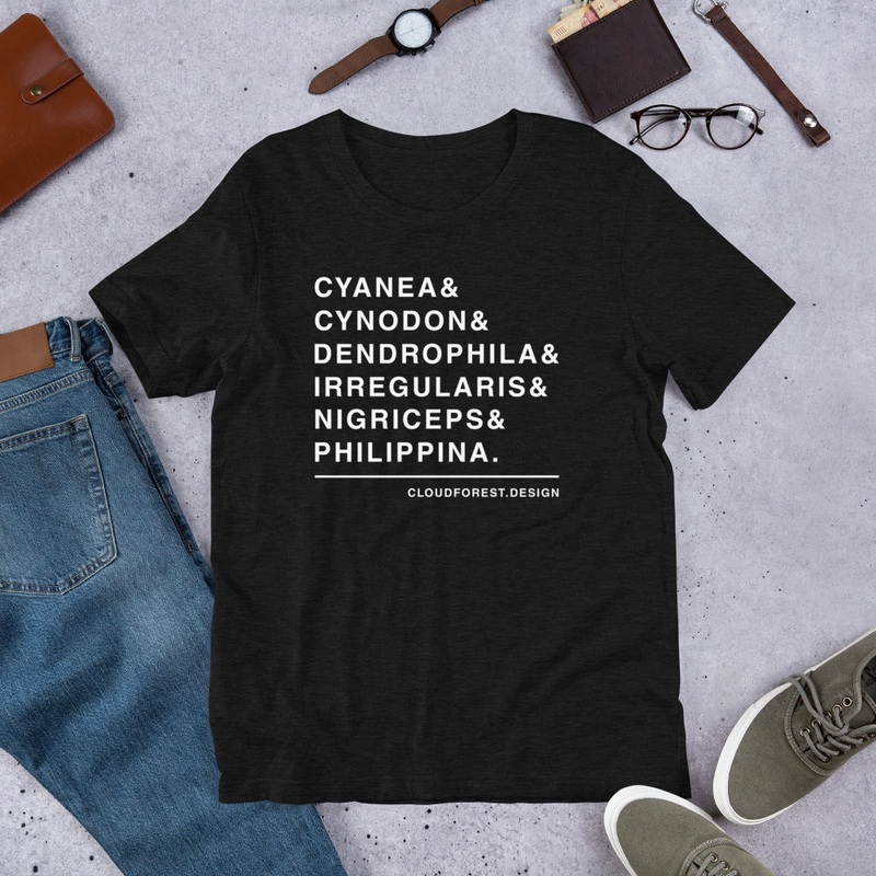 Boiga Species List Short-Sleeve Unisex T-Shirt Black Heather XS