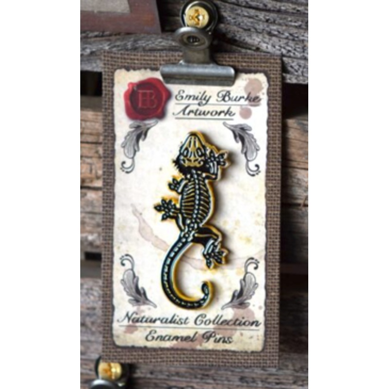 Crested Gecko Enamel Pin (Gold) – Emily Burke