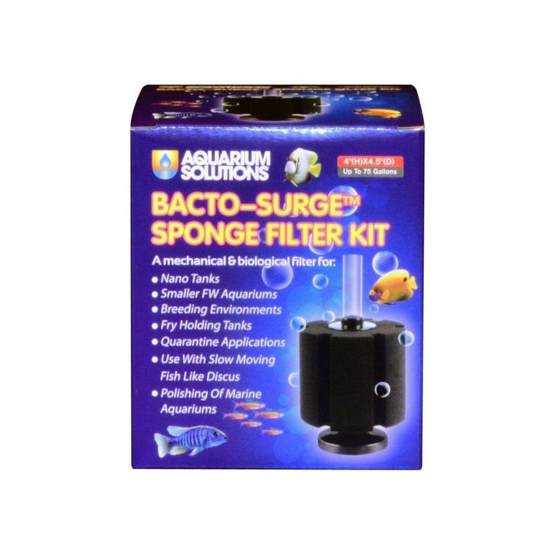Aquarium Solutions Bacto-Surge Biological Action Sponge Filter Black, Large