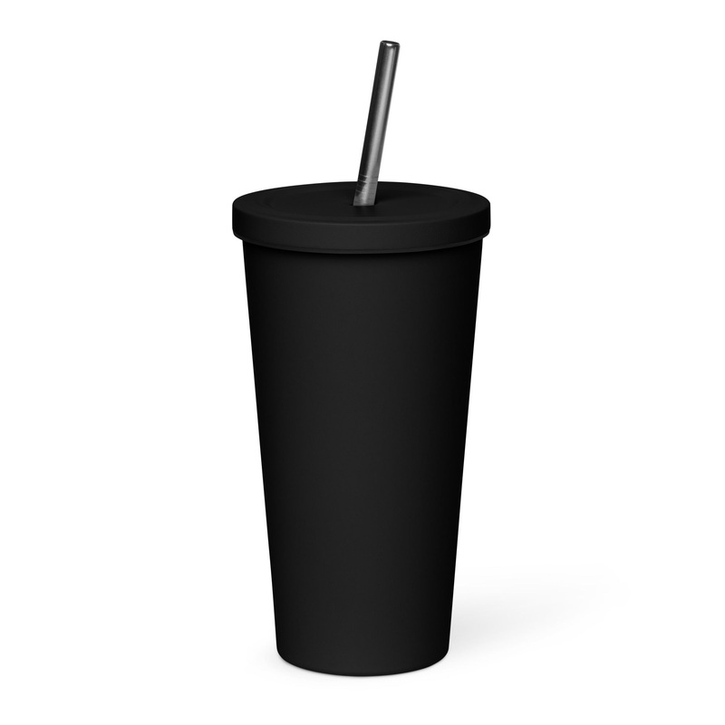 FrogDaddy “F” Logo Insulated tumbler with a straw