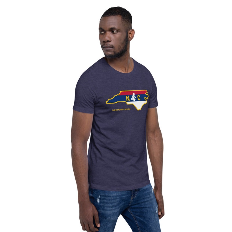 North Carolina Flag Transporting Dart Frog Short-Sleeve Unisex T-Shirt Black Heather XS