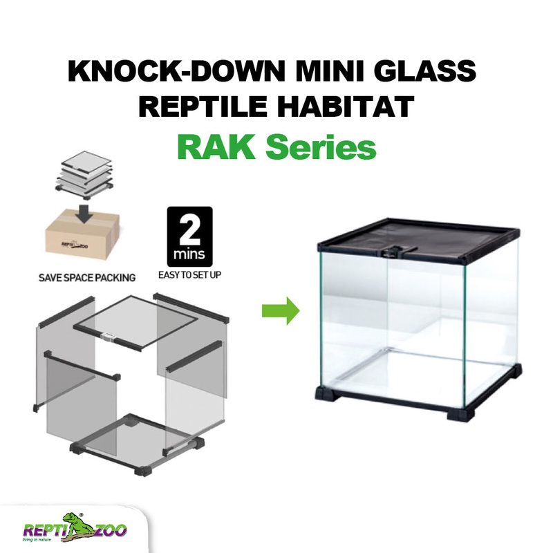 REPTIZOO Knock-Down Mini Glass Reptile Habitat RAK05 20 x 12 x 14inch(H)
