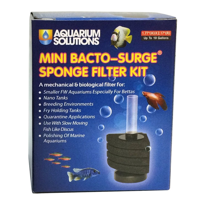 Aquarium Solutions Bacto-Surge Sponge Filter Kit Mini (1.77″)