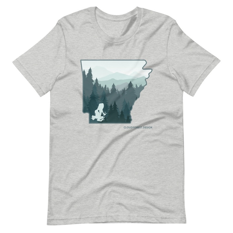 Arkansas Ozark Pine Forest Transporting Dart Frog Short-Sleeve Unisex T-Shirt Black Heather XS