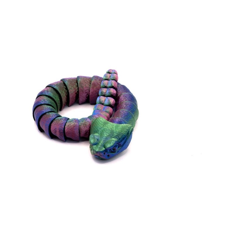 3D Printed Multi-Color Rattle Snake – Small 3D Printed Multi-Color Rattle Snake – Small