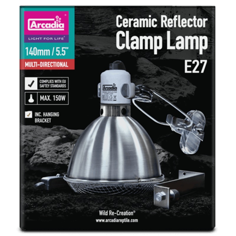 Arcadia Ceramic Reflector Clamp Lamp 5.5″ Graphite