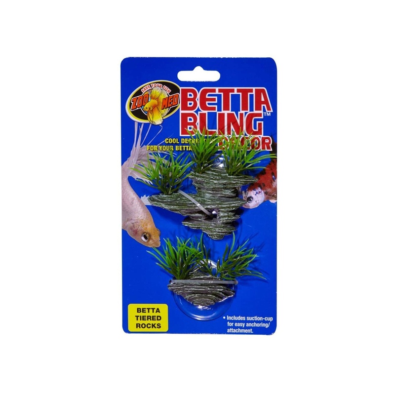 Zoo Med Betta Bling Tiered Rocks Green, Grey, 1ea