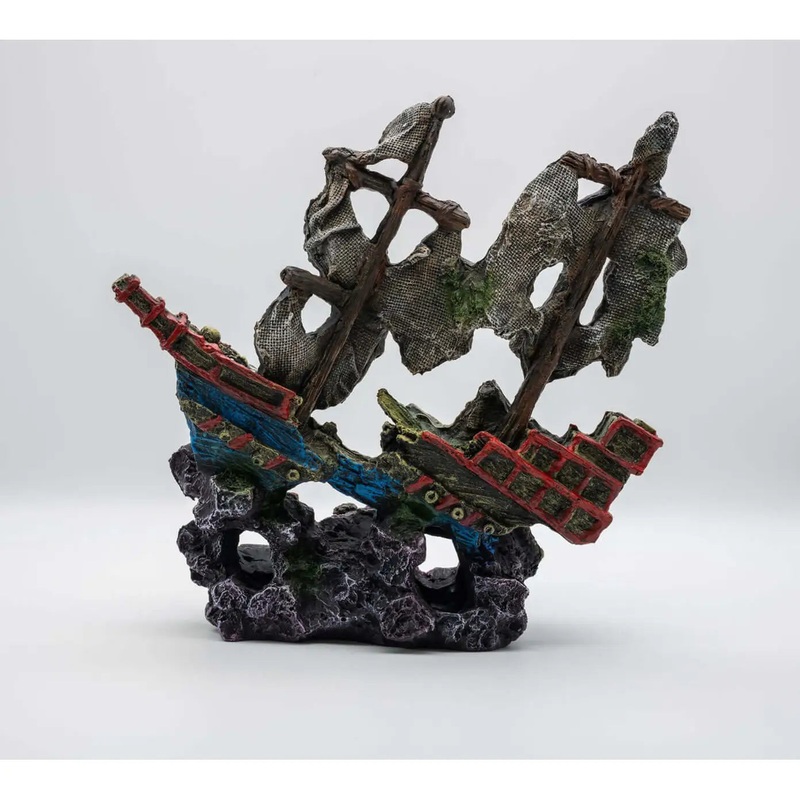AquaSpectra Sunken Sailing Ship 26×10.5x25cm