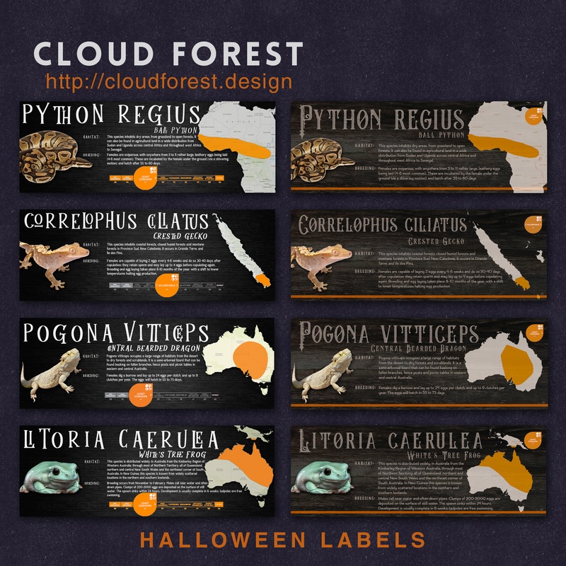 Special Edition Halloween Vivarium Label African Fat-Tailed Gecko 2019 Style