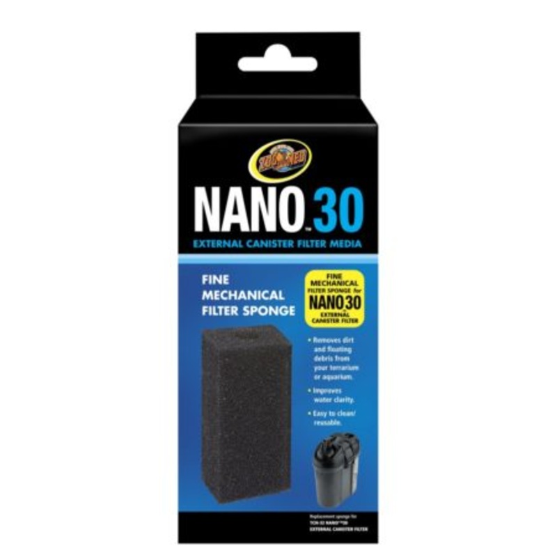 Zoo Med Nano 30 External Canister Filter Media Fine Mechanical Filter Sponge