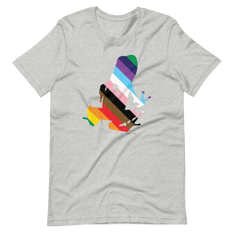Progress Pride Transporting Dart Frog Unisex T-Shirt Black Heather XS