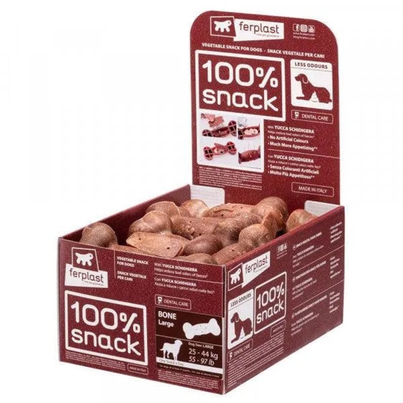 100% Snack Dog Bone Large (20) Bad Breath