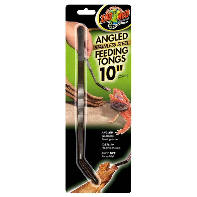 ZOO MED 10″ Angled Feeding Tweezers – Stainless Steel