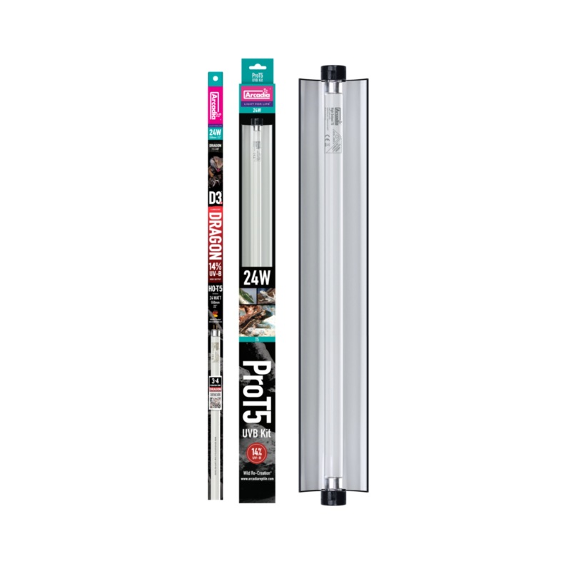 Arcadia Pro T5 Dragon UVB Kit 14% 24″ Fixture w/ 22.5″ Bulb – 24W