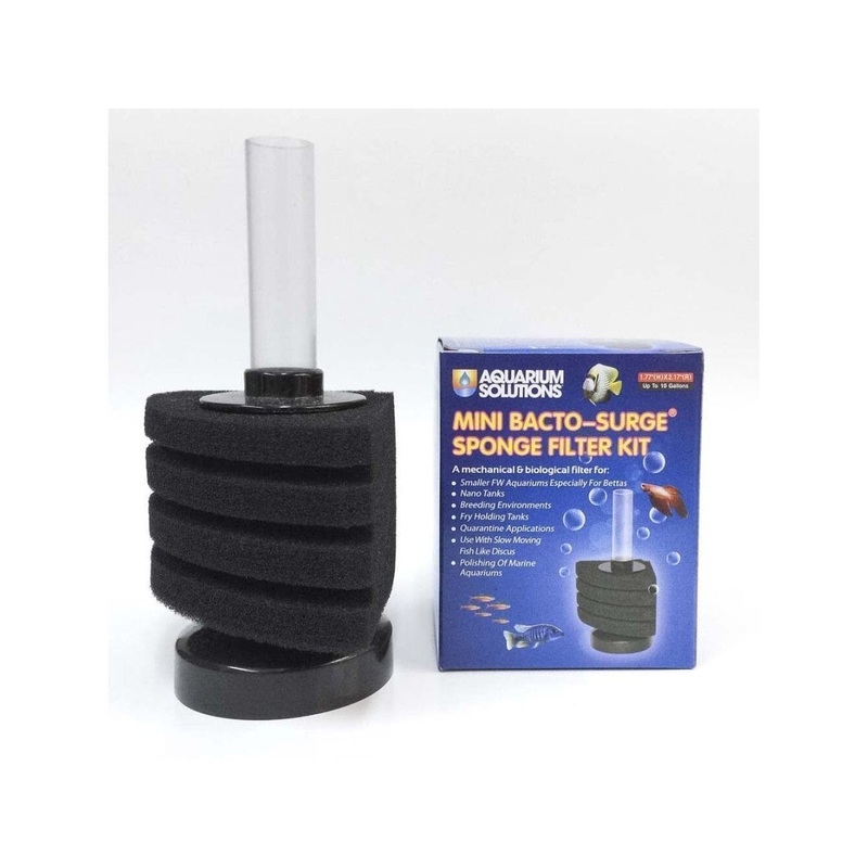 Aquarium Solutions Bacto-Surge Biological Action Sponge Filter Black, Mini