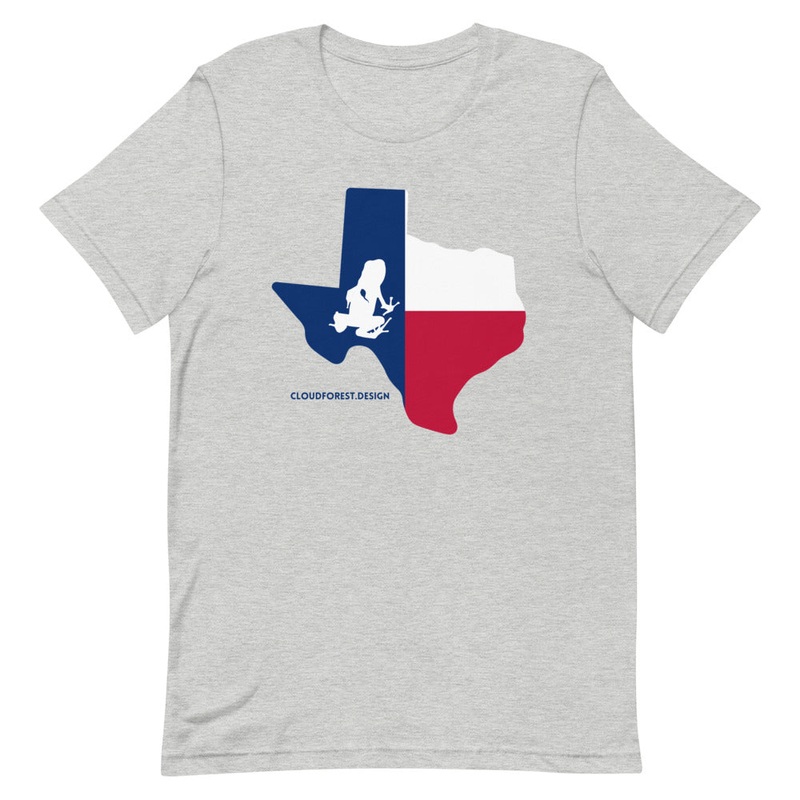 Texas State Flag Transporting Dart Frog Short-Sleeve Unisex T-Shirt Dark Grey Heather XS