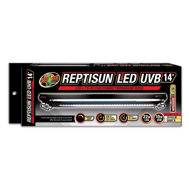 ZM Reptisun LED UVB Combo Hood with Sunrise Sunset 14″