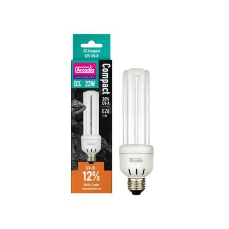 Arcadia D3 UVB Compact Bulb – 23W 7%