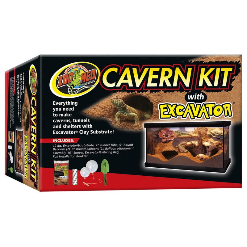 Zoo Med Cavern Kit with Excavator Clay Burrowing Substrate