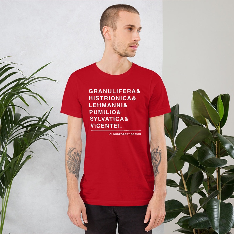 Oophaga Species List Short-Sleeve Unisex T-Shirt Black Heather XS