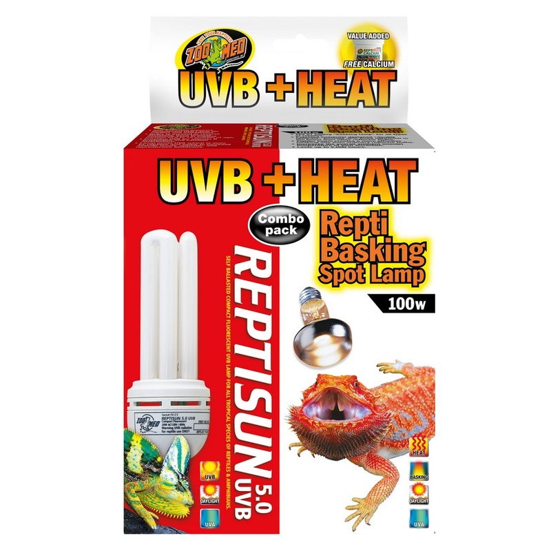 Zoo Med 100w Basking + UVB 10.0 Compact Combo Pack