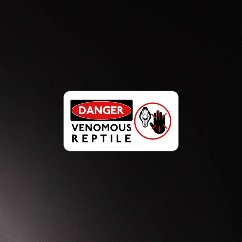 Danger Venomous Reptile “High Voltage” Style Stickers 31.5