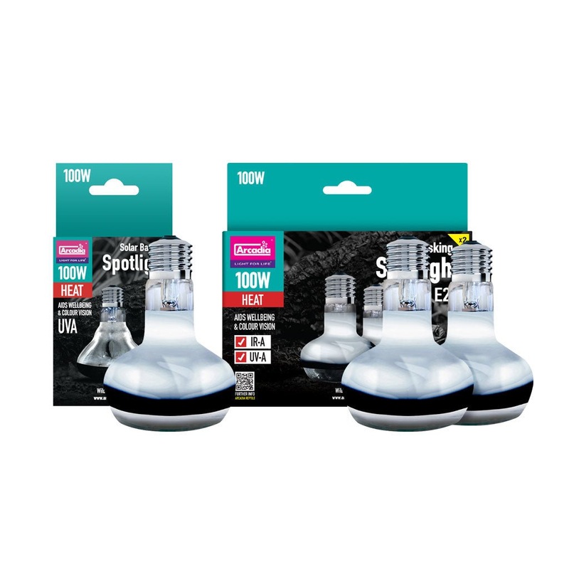 Arcadia Solar Basking Spotlight, 100w Twin Pack