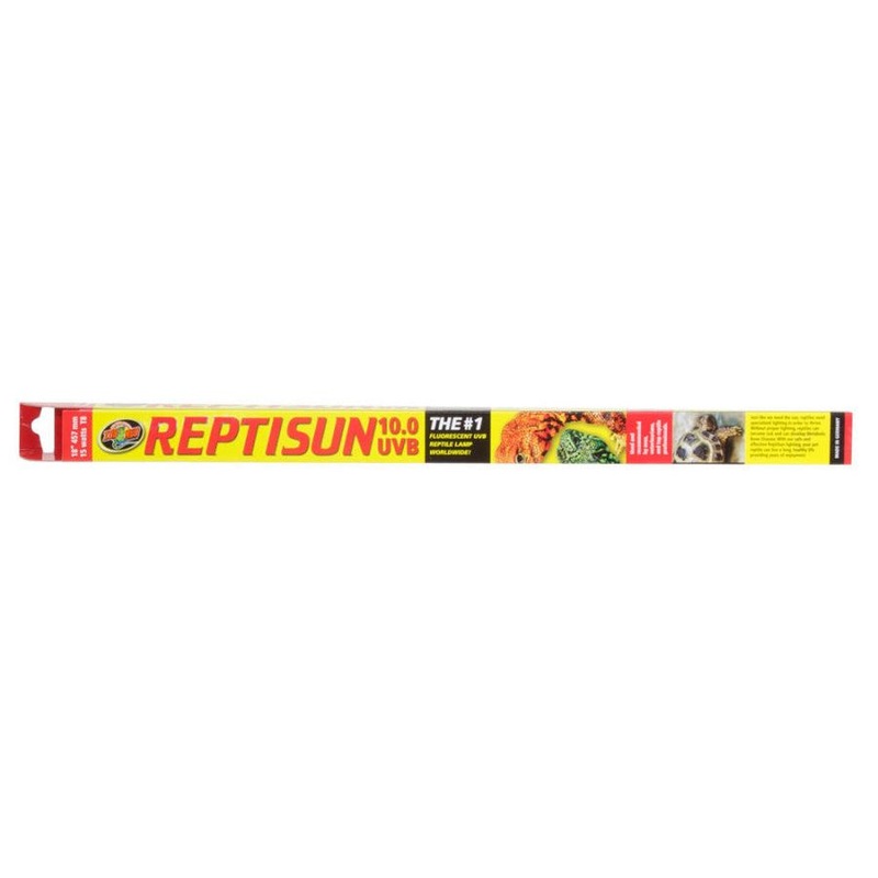 Zoo Med ReptiSun 10.0 UVB T8 Fluorescent Lamp White, 1ea/18 in