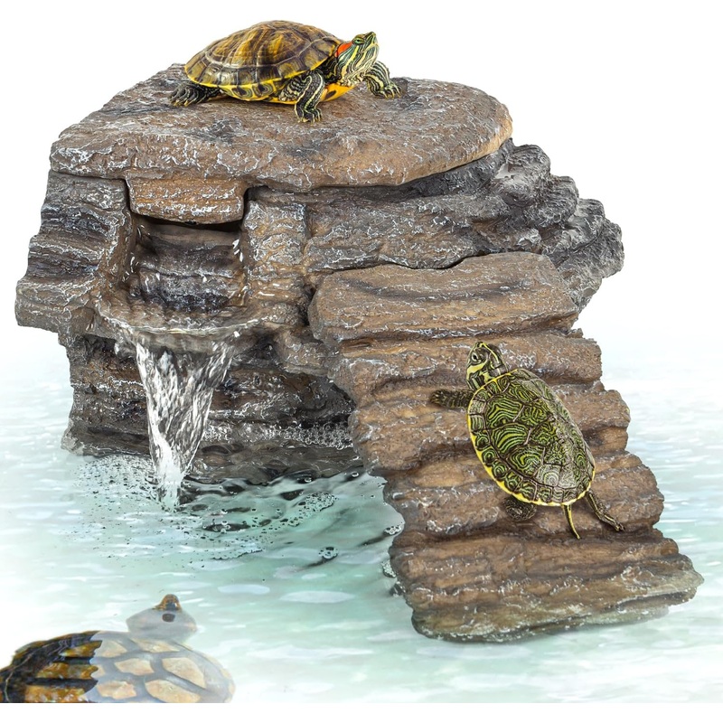 120GPH Turtle Filter Basking Platform with Detachable Bridge for Climbing Ramps and Diving