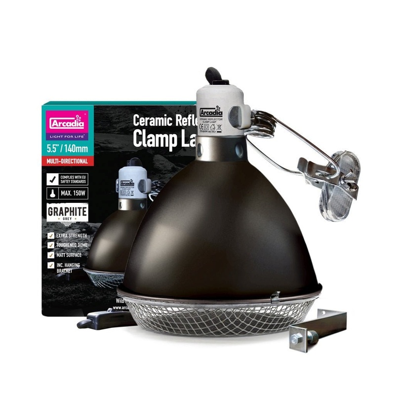 Arcadia Reflector Clamp Lamp with Ceramic Holder 14cm – Graphite