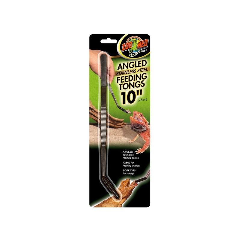 Zoo Med Angled Stainless Steel Feeding Tongs 10