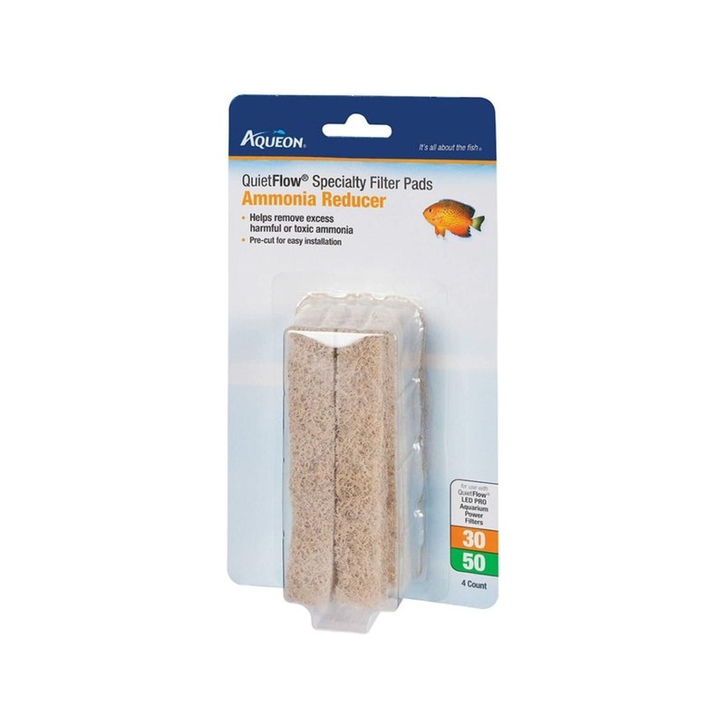 Aqueon QuietFlow Specialty Filter Pads Ammonia Reducer 30/50 – 4pk