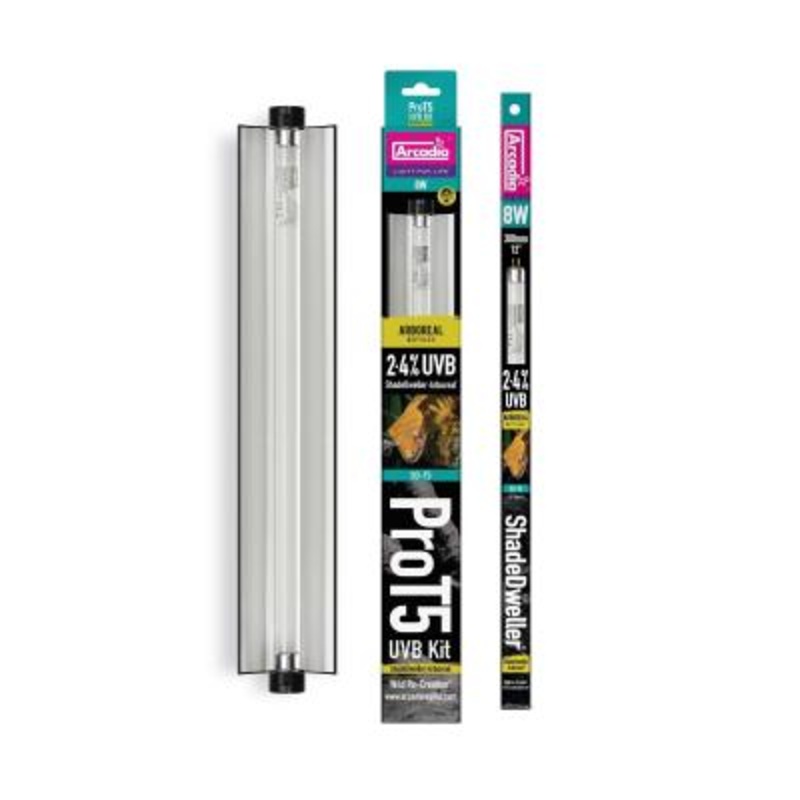 Arcadia Shade Dweller Arboreal D3 2.4% UVB SO-T5 Bulb + Fixture 12″