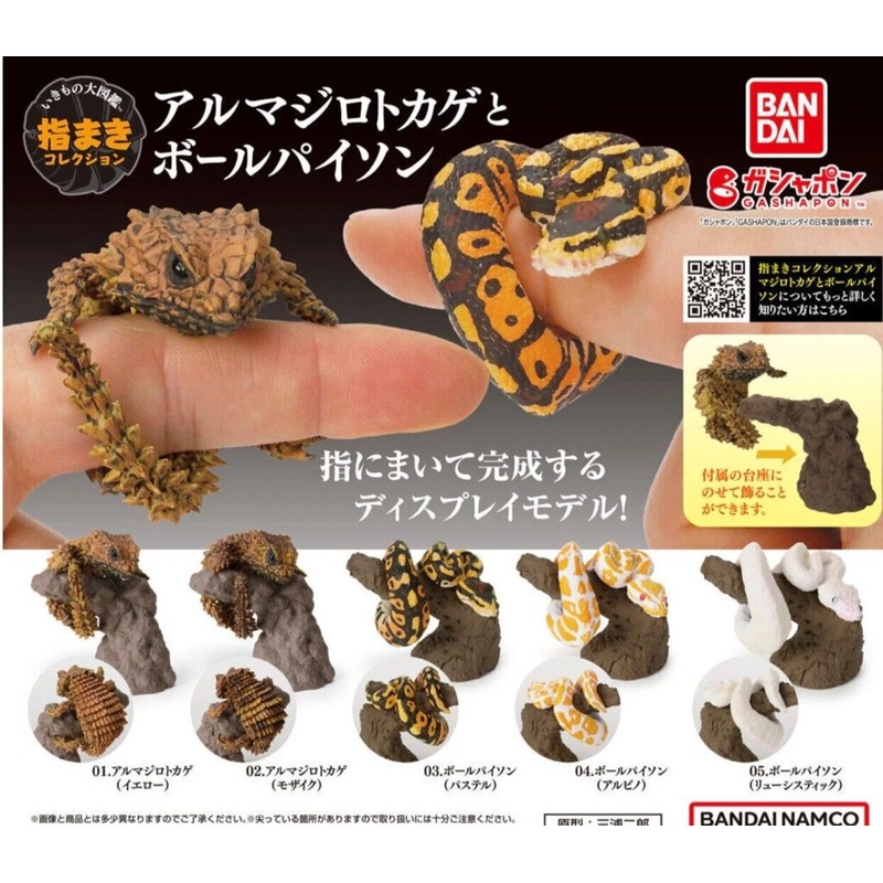 (Gashapon) Bandai – The Diversity Of Life On Earth Yubimaki Collection Armadillo Girdled Lizard & Ball Python