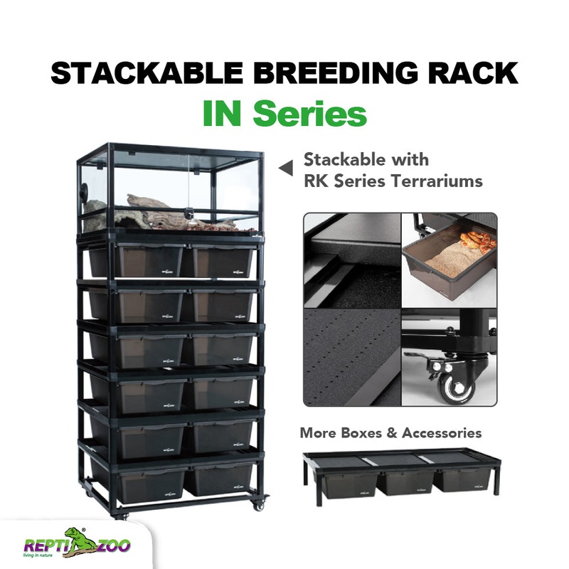 REPTIZOO Aluminum Stackable Breeding Rack (Included Heat Mats for 6 layers) Set of 6-Layers 2 Small Breeding boxes