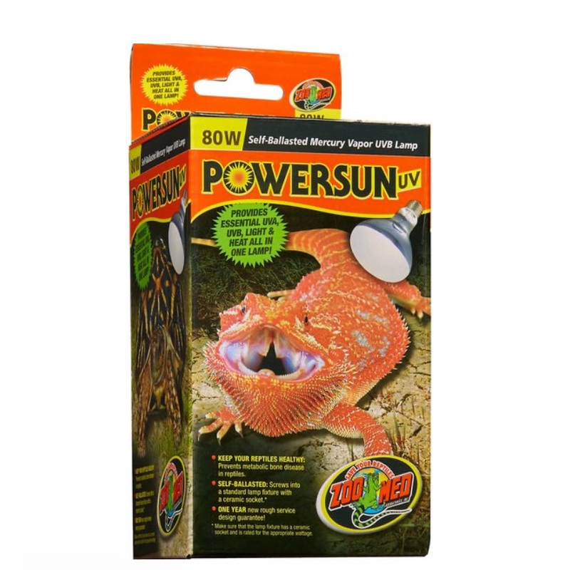 Zoo Med Laboratories Powersun UV Self-Ballasted Mercury Vapor Lamp 80w