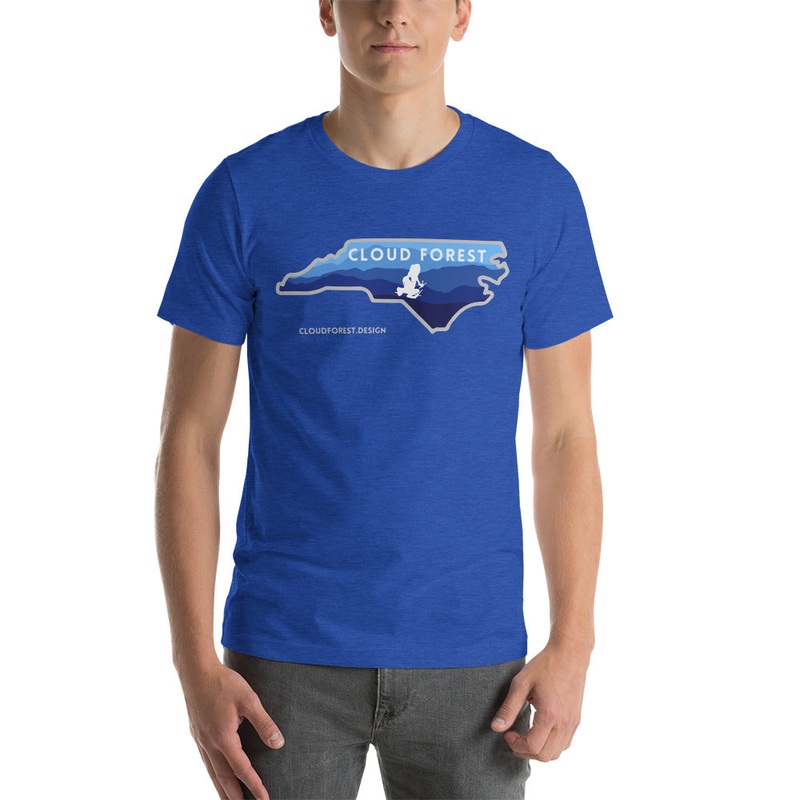 Cloud Forest North Carolina Blue Ridge Mountains Dart Frog Short-Sleeve Unisex T-Shirt Heather True Royal S