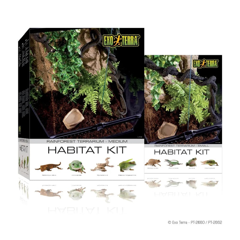 Exo Terra Terrarium Rainforest Habitat Kit 30cm x 30cm x 45cm