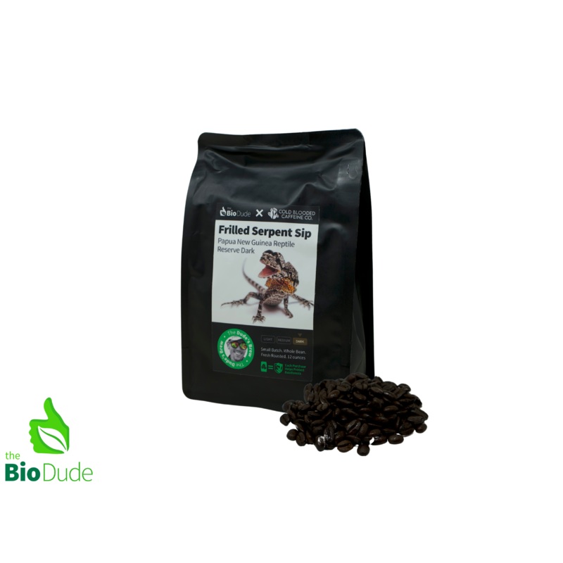 The Dude’s Brew Frilled Serpent Sip DARK Roast – Premium whole bean coffee