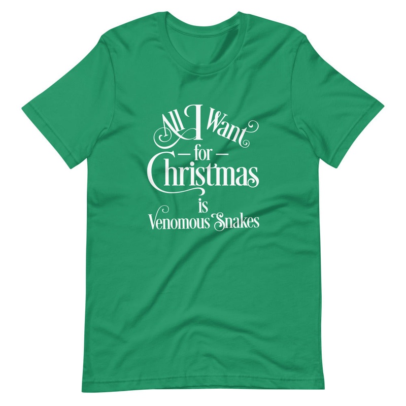 All I Want for Christmas is Venomous Snakes Short-Sleeve Unisex T-Shirt Black Heather XS