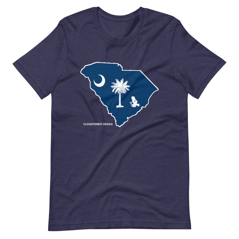 South Carolina Flag Transporting Dart Frog Short-Sleeve Unisex T-Shirt Black Heather XS