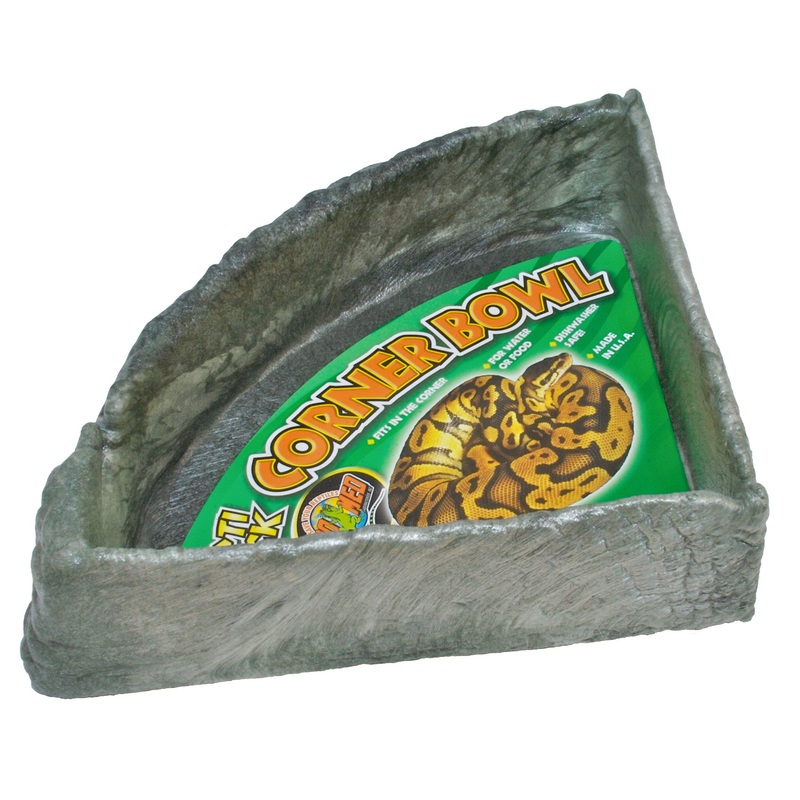 ZM Repti Rock Corner Bowl Small 1.75 x 5 x 5