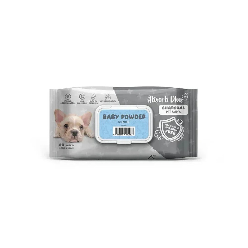 Absorb Plus Pet Wipes – Baby Powder (80)