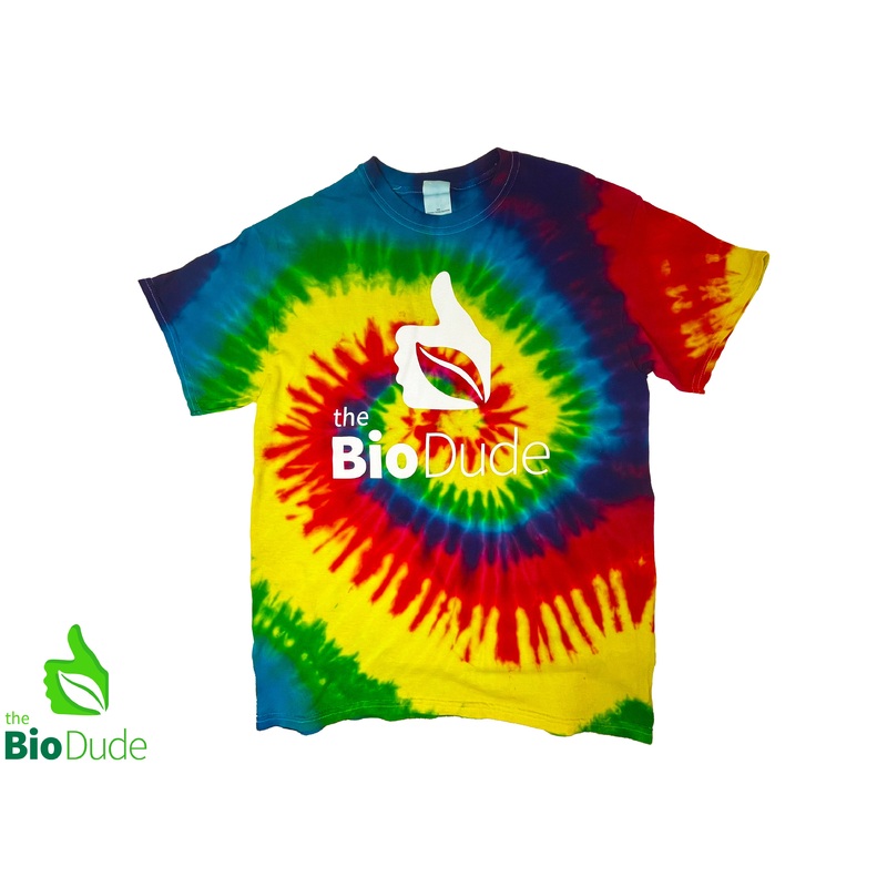 Bio Dude Tie Dye T-Shirt – RAINBOW Small