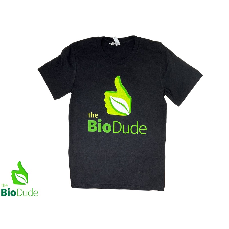Bio Dude T-Shirt – Heather Black Small