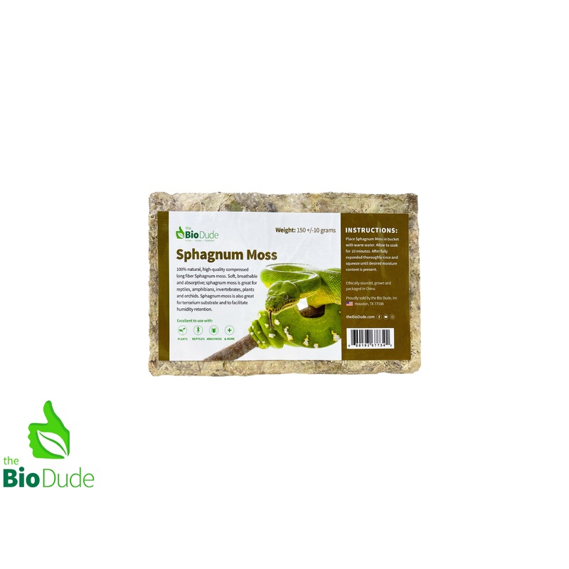 The Bio Dude Compressed Sphagnum Moss Brick 150 Grams