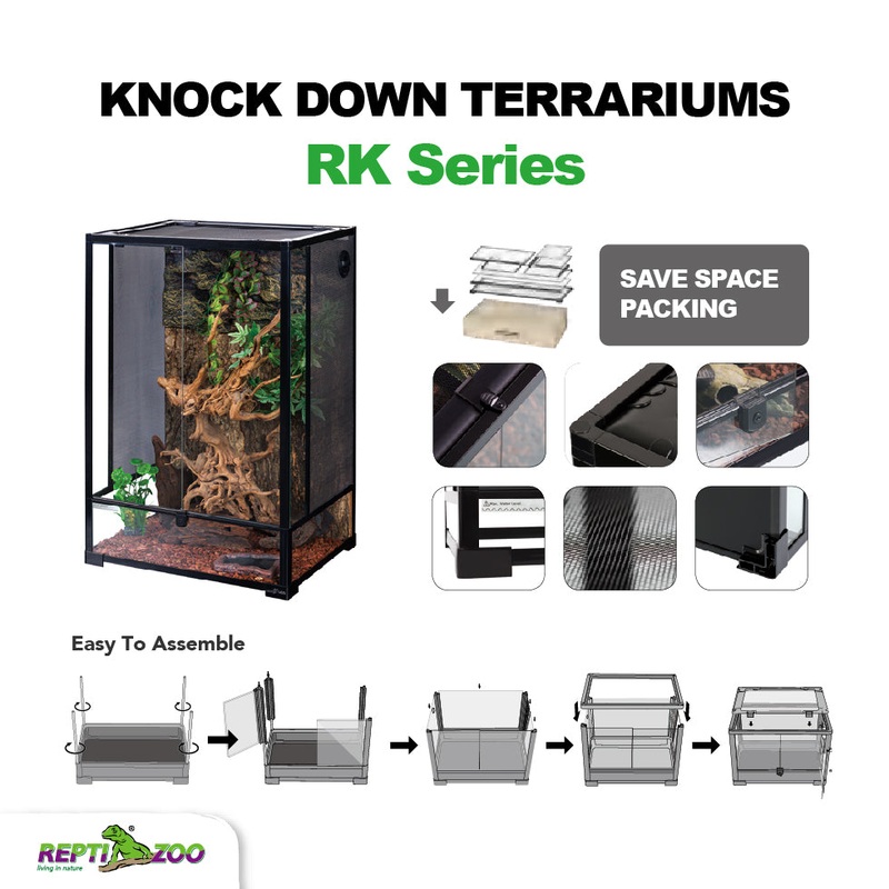 REPTIZOO Knock-Down Glass Terrarium RK Series RK0103NS 16 x 12 x 14inch(H) 12 Gallon
